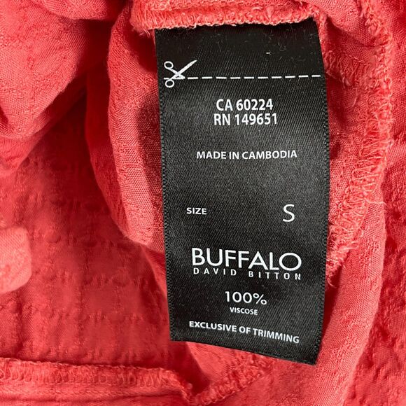 Buffalo Daivd Bitton‎ Shirt Small Womens Tie Front Basic Short Sleeve Top Casual - Picture 7 of 11